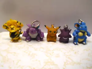 ~ 5 Vintage Pokemon Keychains ~ - Picture 1 of 5