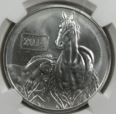 2014 Tokelau Year of The Horse. $5. NGC MS70 Early Release. - Image 1 of 4