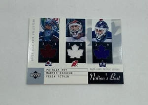 2002-03 Upper Deck Mask Collection #N-RBP Roy/Brodeur/Potvin Jersey - Bild 1 von 2