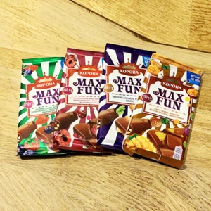 Koruna MAX FUN Chocolate Bar 150g from Ukraine - Choose Sets of 2, 5, 10 Packs - Picture 1 of 16