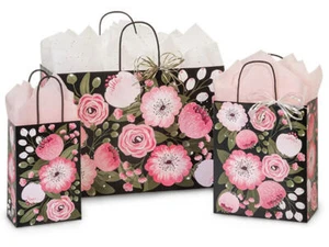 MOONLIT FLORAL Design Party Gift Paper Bag ONLY Choose Size & Pack Amount - Picture 1 of 1