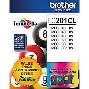 Brother LC201CL Cyan Magenta NO YELLOW Color Ink Cartridges Exp 2/25