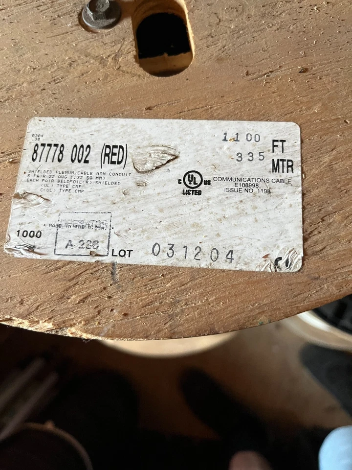 Belden 87778 Plenum Red  6 Pair individually shielded, 22 awg. stranded tinned c - Image 1 of 1