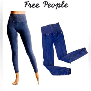 Free People Movement Good Karma Leggings - Vintage wash Navy Medium - Picture 1 of 7