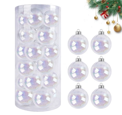 Weihnachtkugeln Transparent Glas 8cm 24 Stück Christbaumkugeln Christbaumschmuck - Bild 1 von 4