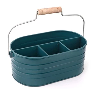 Silverware Caddy, Wooden Utensil Holder, Picnic Cutlery Holder, Organizer Bin... - Picture 1 of 6