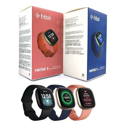 Reloj inteligente Fitbit Versa 3 rastreador de salud y estado físico monitor de ritmo cardíaco más color Foto 1 de 4