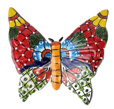 Ручной работы красный Talavera бабочка мексиканское народное искусство керамическая фигурка подарок - Изображение 1 из 4