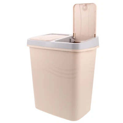  Badezimmer Mülleimer mit Klappdeckel – 18L Abfalleimer mit Doppelkammer – - Bild 1 von 4
