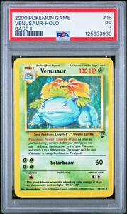 PSA 1 2000 Base Set 2 II Venusaur 18/130 Holo Foil Rare WOTC Unlimited Pokemon - Picture 1 of 2