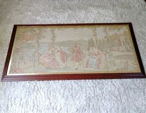 Large Tapestry Framed European Paris France Vintage 60" x 30" - Picture 1 of 11