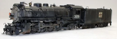 United BRASS 2-8-2 Western Pacific WP 329  Steam Locomotive Custom Ptd./We.DC HO - Image 1 of 4