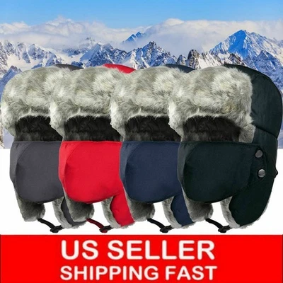 Hombres Invierno Aviador Trampero Sombrero Cálido Nieve Esquí Elmer Oreja Máscara Facial Capucha Gorra Calentador Foto 1 de 4