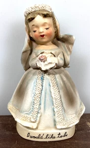 Vintage Lefton Hochzeit Braut Blumenmädchen Figur 1957 Made In Japan Keramik - Bild 1 von 9