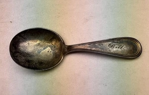 Old Antique S Kirk & Son Sterling Silver Baby Kids Spoon 21.7? Mono 3 11/16” - Picture 1 of 6
