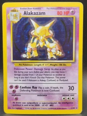 Alakazam 001/102 Base Set Holo Pokemon TCG (MP) - Image 1 of 4