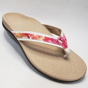 Vionic Tide Pink Abstract Floral Thong Orthopedic Sandal Flip Flop Womens Sz 10  - Picture 1 of 8