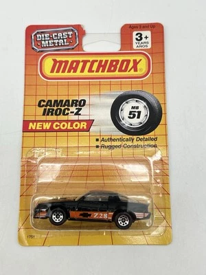 1992 Matchbox MB 51 Camaro IROC-Z Black Z28 MOC - Image 1 of 2