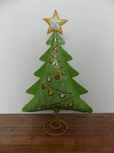 Weihnachten Medusa Windlicht Weihnachtsbaum Blech Grün 41,5 cm Handgefertigt - Bild 1 von 7
