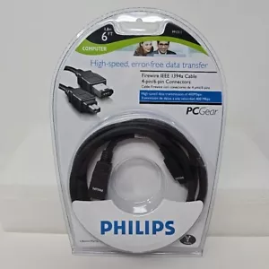 Philips Cavo da 6 a 4 pin, IEEE 1394a FIREWIRE Mini DV Cavo Digitale - Foto 1 di 2