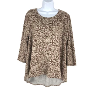 Logo By Lori Goldstein Sweater Top Medium Animal Print Multicolored TP-1078 - Picture 1 of 6