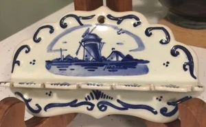 DELFT Holland Blue/White Windmill Hanging Ceramic Spoon Holder Display Rack - Picture 1 of 7