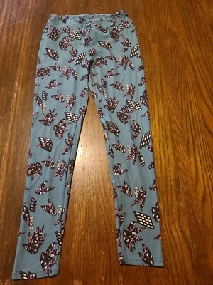 Leggings OS LuLaRoe Talla Única Azteca Suroeste Verde Negro Púrpura Foto 1 de 4