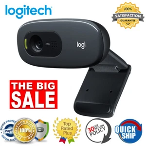 Logitech C270 HD 720P Video Webcam + Microphone USB 2.0 Support Official PC UK - Picture 1 of 11