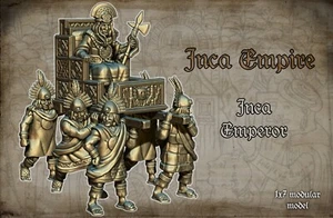 28mm Inca Emperor and Mummy - Pike and Shot - Aztec Maya Renaissance - Picture 1 of 3