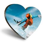 Heart MDF Coasters - Snowboard Jump Mountains Snow  #12455