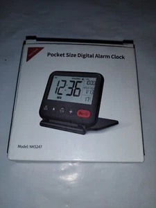 Digital Travel Alarm Clock for Bedroom Office: Small LCD Desk Clock NIB - Picture 1 of 3