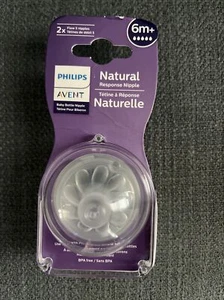 2 Count Avent Natural Response Nipple Flow 5 ~ 6M+ Baby Bottle Nipple - Picture 1 of 3