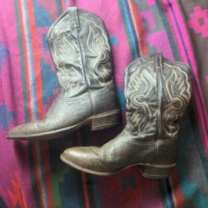 Tony Lama USA 6250 Distressed Black Goatskin Cowboy Western Boots Mens Sz 9.5 EE - Picture 1 of 11