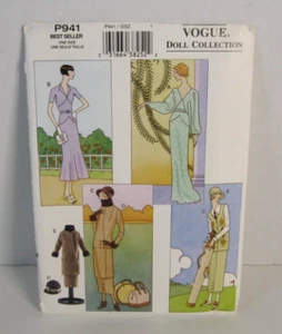 Vogue 941 Doll Clothes Circa 1920's & 1930's 11.5" Doll 4 Vintage Outfits Uncut - Picture 1 of 2