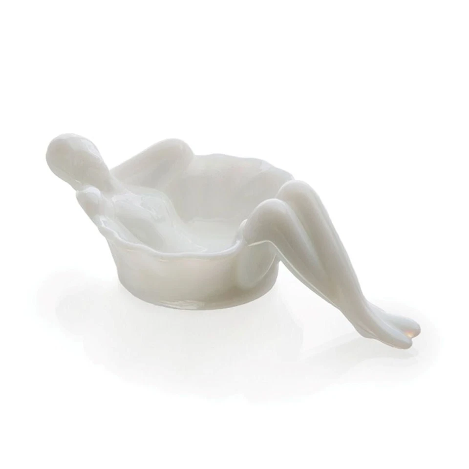 Mosser Glass USA Bathing Beauty Soap Dish in Milk White Glass - Image 1 of 1