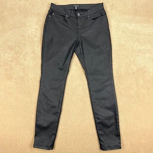 Eileen Fisher Pants Womens 6 Petite (29x28) Black Waxed Skinny Jeans Organic USA - Picture 1 of 14