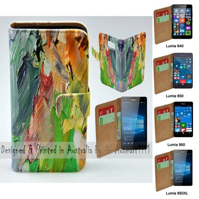 Para Nokia Serie - Pintura al Óleo Impresión Abstracta Billetera Teléfono Móvil Estuche Cubierta Foto 1 de 3