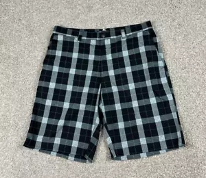 Callaway Herrenshorts 36 schwarz blau kariert vorne flach 10" Schrittlänge Golf Freizeit - Bild 1 von 10