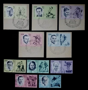 GERMANIA - DDR 1963 Eroi dello sport vittime del fascismo - Entrambe le emissioni - USATO - Foto 1 di 1