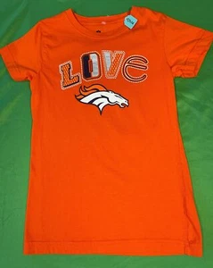NFL Denver Broncos "Love" Girls' T-Shirt Youth Large 16 - Picture 1 of 3