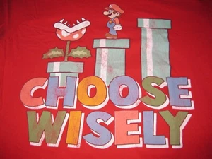 Super Mario - Vintage T-Shirt - "Choose Wise" Kool Logo - Größe Large 7 von 10 - Bild 1 von 4
