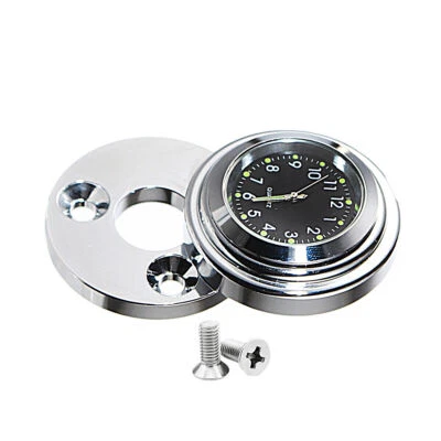 Cubierta de reloj con bloqueo de horquilla cromada impermeable esfera negra para Harley Touring FLHR Foto 1 de 4