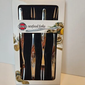 NORPRO Stainless Steel  4 Piece Seafood Forks, NEW - Picture 1 of 5