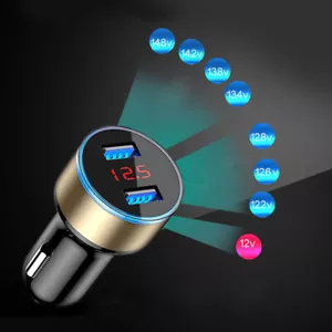 Dual Ports 3.1A USB Car Cigarette Charger Lighter Digital LED Voltmeter 12V/24V- - Picture 1 of 12