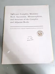 GEOLOGY MONTANA MINING MINERALS AND ORE GENESIS - STILLWATER COMPLEX STRUCTURE - Bild 1 von 9