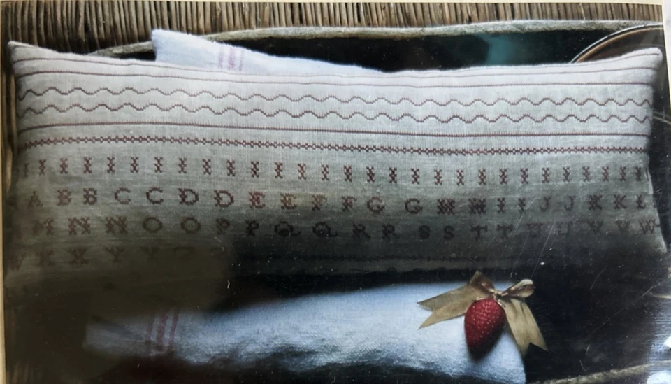 STACY NASH PRIMITIVES Harriat Brown Redwork Sampler Pinkeep Pattern NEW - Image 1 of 3