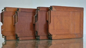 4 x wood 3¼ × 4¼in 83 × 108mm "quarter-plate" dark sides very good - Picture 1 of 6