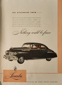 1946 Black Lincoln Ford Motor Company Vintage Ad the anspruchsvoll know - Bild 1 von 1