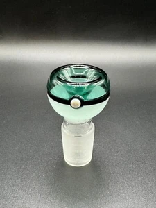 18mm Pokémon Teal Pokeball Male Glass Bowl Piece Slide Replacement - Picture 1 of 3