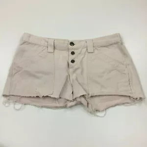 JOIE Womens sz 29 Light Beige Raw Edge Hem Button Fly Cotton Denim Shorts - Picture 1 of 9